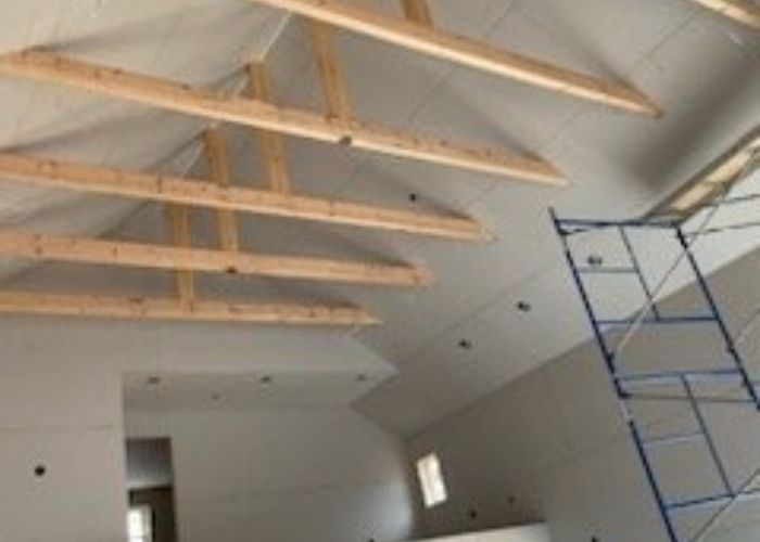 ceiling image of drywall installation prior to tape and mud